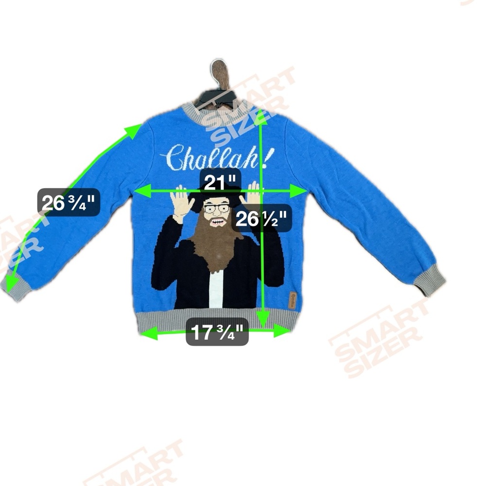 Tipsy Elves Challah Rabbi Happy Hannukah Large Funny Holiday Sweater UNISEX - Picture 4 of 14